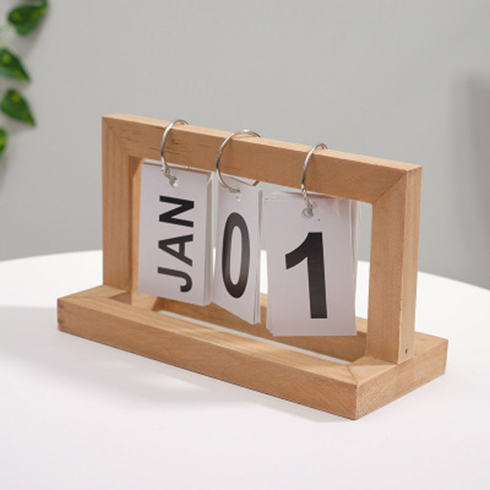 Holz Flip Desktop Tageskalender | Karnz