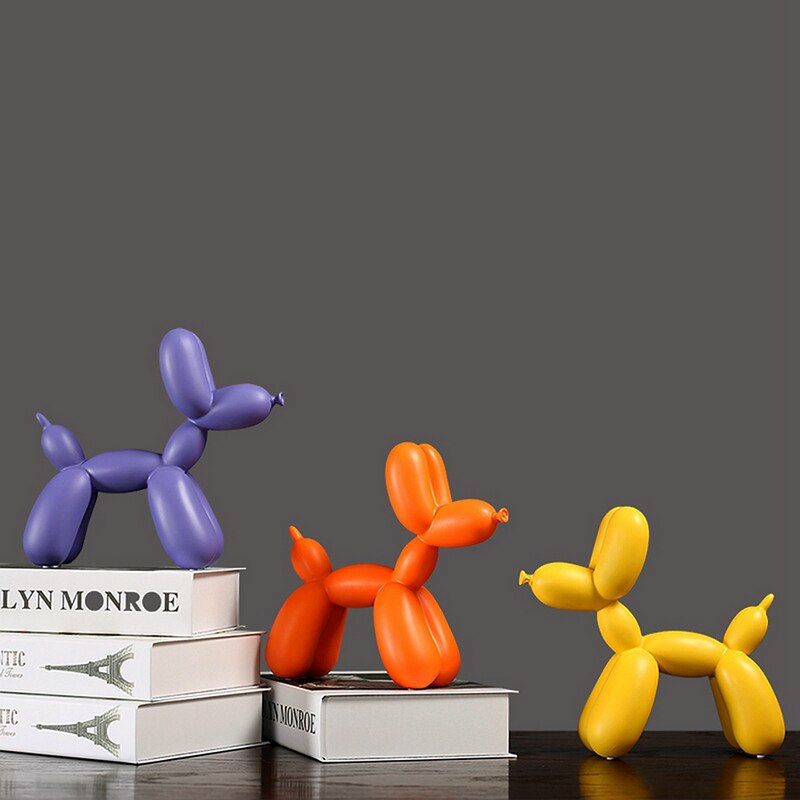 Bunte Ballonhund Skulptur – Moderne Deko für Wohnzimmer und Büro | Karnz