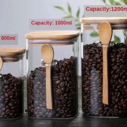 Bamboo- und Glas-3-teiliger Behältersatz Karnz
