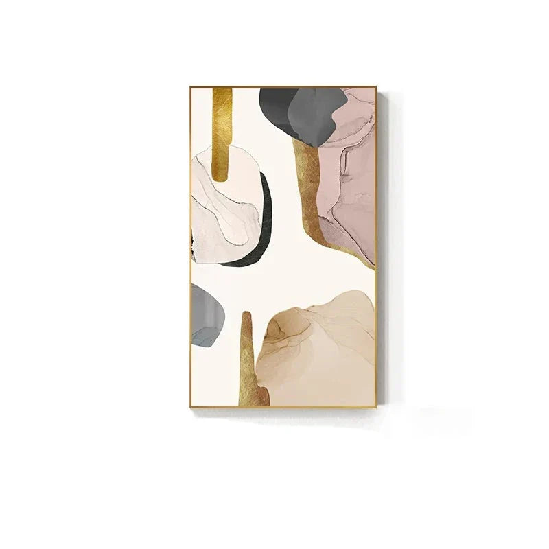 Neutrale Farben Mauve Beige Goldene abstrakte Wandkunst feine Kunst Leinwanddrucke Bilder für moderne Wohnung Wohnzimmer Luxusinteriors Kunst Dekor | Karnz