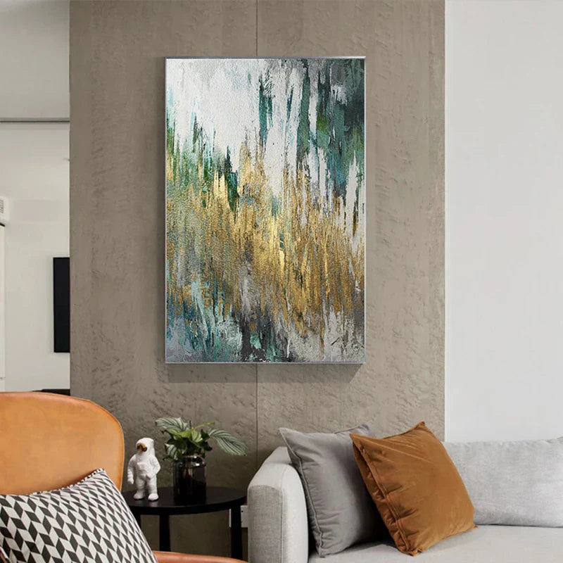 Grün Beige Goldene Abstrakte Wandkunst Feine Kunst Leinwand Drucke Bilder Für Modernes Apartment Wohnzimmer Esszimmer Kunst Dekor | Karnz