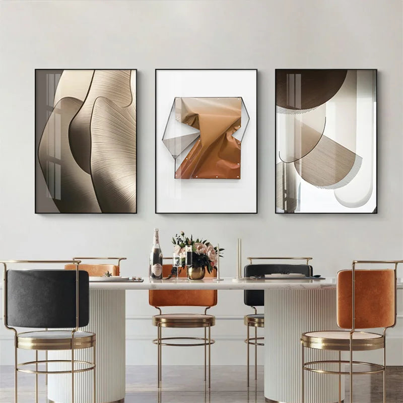 Moderne Ästhetik Abstracte Geometrie Wandkunst Feine Kunst Leinwanddrucke Bilder für luxuriöse Wohnung Wohnzimmer Esszimmer Eingang Foyer Kunst Dekor | Karnz