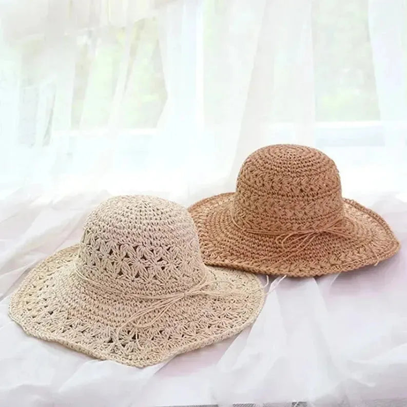 Damen Sonnenhut – Leichter Retro Strohhut für den Strand | Ideal für Sommer und Urlaub | Karnz