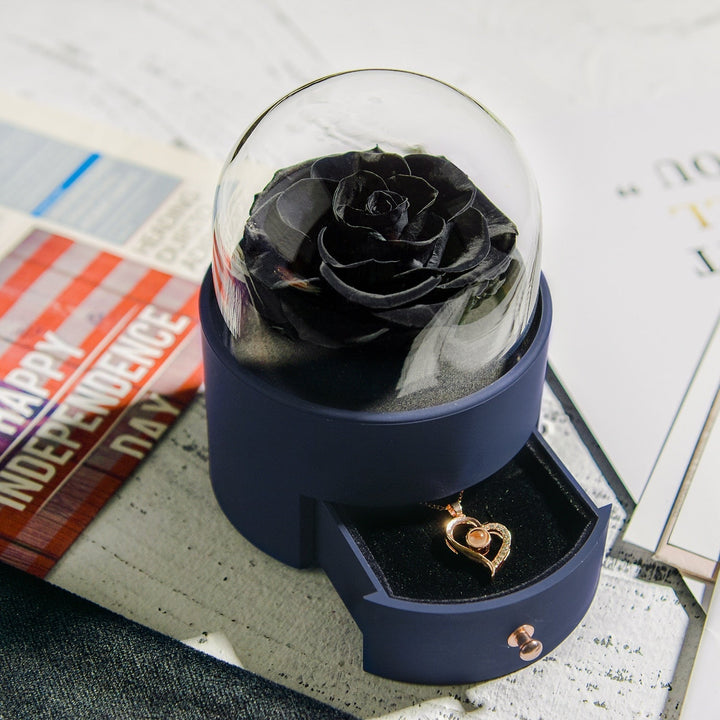 Karnz | Natürliche ewige Rose Halskette Schmuckbox