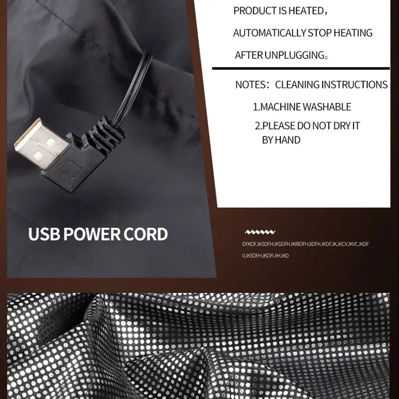 Karnz | beheizte Jacke mit 9 Heizzonen | USB-Heizjacke für Frauen & Männer | Graphene-Heiztechnologie für Outdoor, Camping & Sport | ThermoVenture