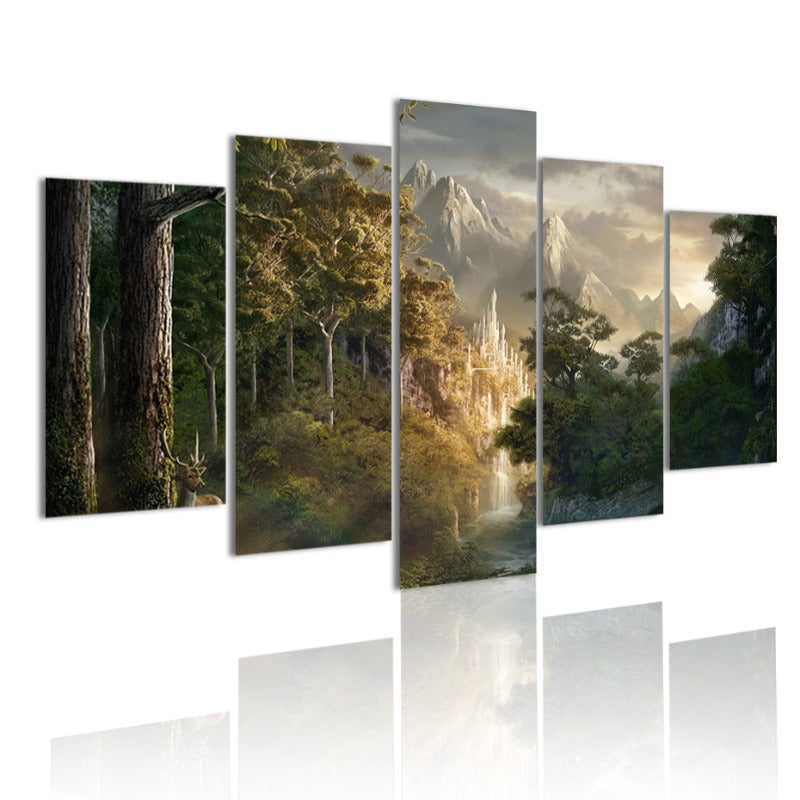 5 Stück Abstract Natur Landschaft - Leinwand Wandkunst Malerei