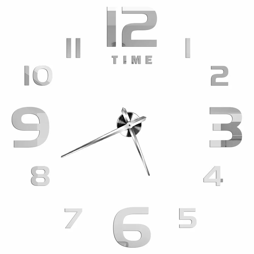 Große Wanduhr DIY 3D Selbstkleber Spiegel Acryl Wanduhr für Küche Esszimmer Wohnzimmer Kreative Wohnkultur | Karnz