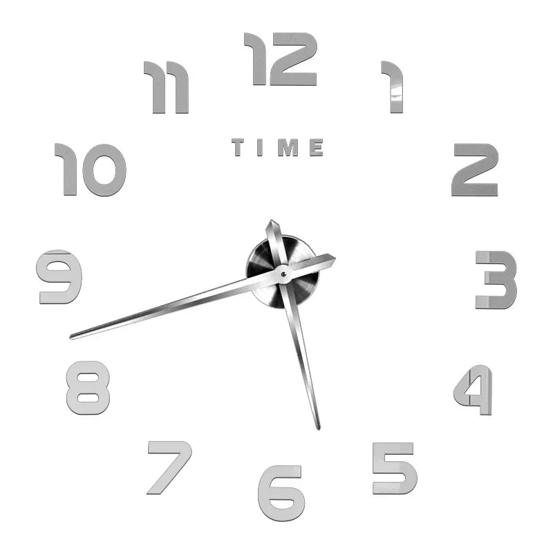 Große Wanduhr DIY 3D Selbstkleber Spiegel Acryl Wanduhr für Küche Esszimmer Wohnzimmer Kreative Wohnkultur | Karnz