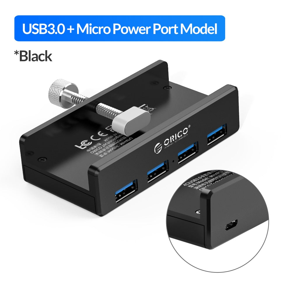 4-Port-Clip-Typ-USB-3.0-Aluminium-Hub | Karnz