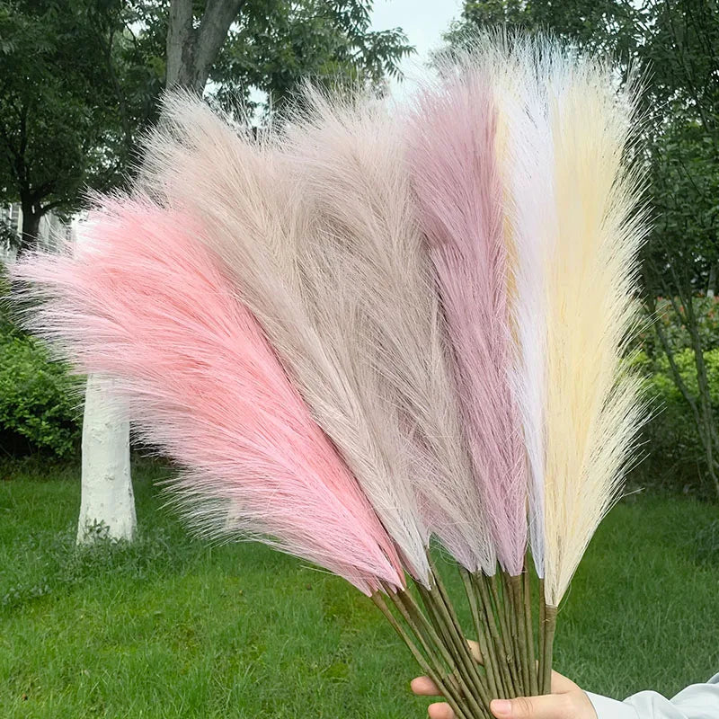 5 Stück 100 cm künstlicher Pampasgras-Trockenblumenstrauß, Dekoration für Hochzeiten, Partys, Zuhause, Zimmer, DIY-Kunstpflanzen-Dekorationszubehör