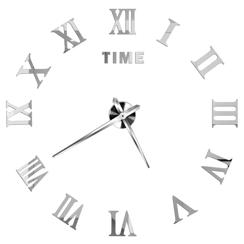 Große Wanduhr DIY 3D Selbstkleber Spiegel Acryl Wanduhr für Küche Esszimmer Wohnzimmer Kreative Wohnkultur | Karnz