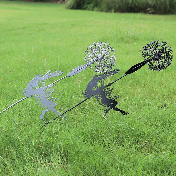 Feen und Löwenzahn tanzen zusammen Skulptur im Freien Garten