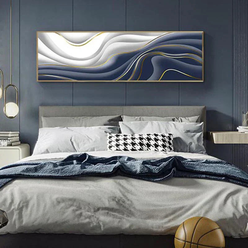 Modern Abstrakt Grün Grau Gold Fließendes Band Wandkunst Feine Kunst Leinwanddrucke Hochformat Bilder Für Wohnzimmer Foyer Treppenhaus Wanddekoration | Karnz