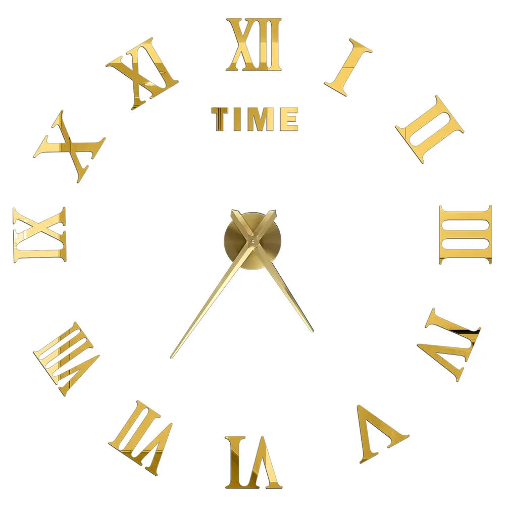 Große Wanduhr DIY 3D Selbstkleber Spiegel Acryl Wanduhr für Küche Esszimmer Wohnzimmer Kreative Wohnkultur | Karnz
