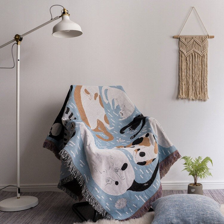 Vintage Kürbis Sofaüberwurf Decke | Karnz