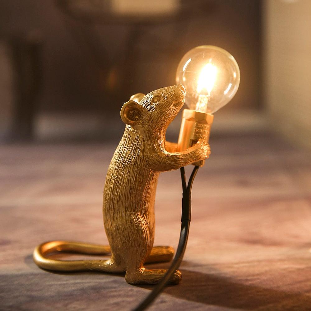 Tischlampe mit Mausmotiv