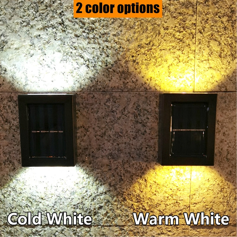 Solar Finish Zaunbeleuchtung - IP65 Wetterfeste Solar LED Wandlampe für Außenbereiche | Karnz