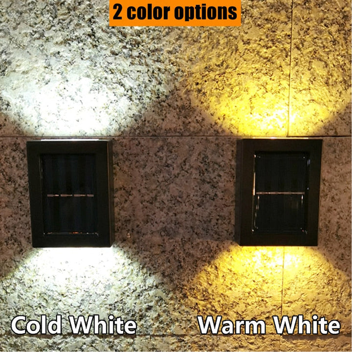 Solar Finish Zaunbeleuchtung - IP65 Wetterfeste Solar LED Wandlampe für Außenbereiche | Karnz
