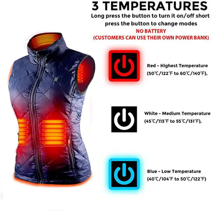 Karnz | ThermaBelle Women's Heating Vest | USB heated vest with infrared technology | Temperature regulating & lightweight | Ideal for autumn & winter