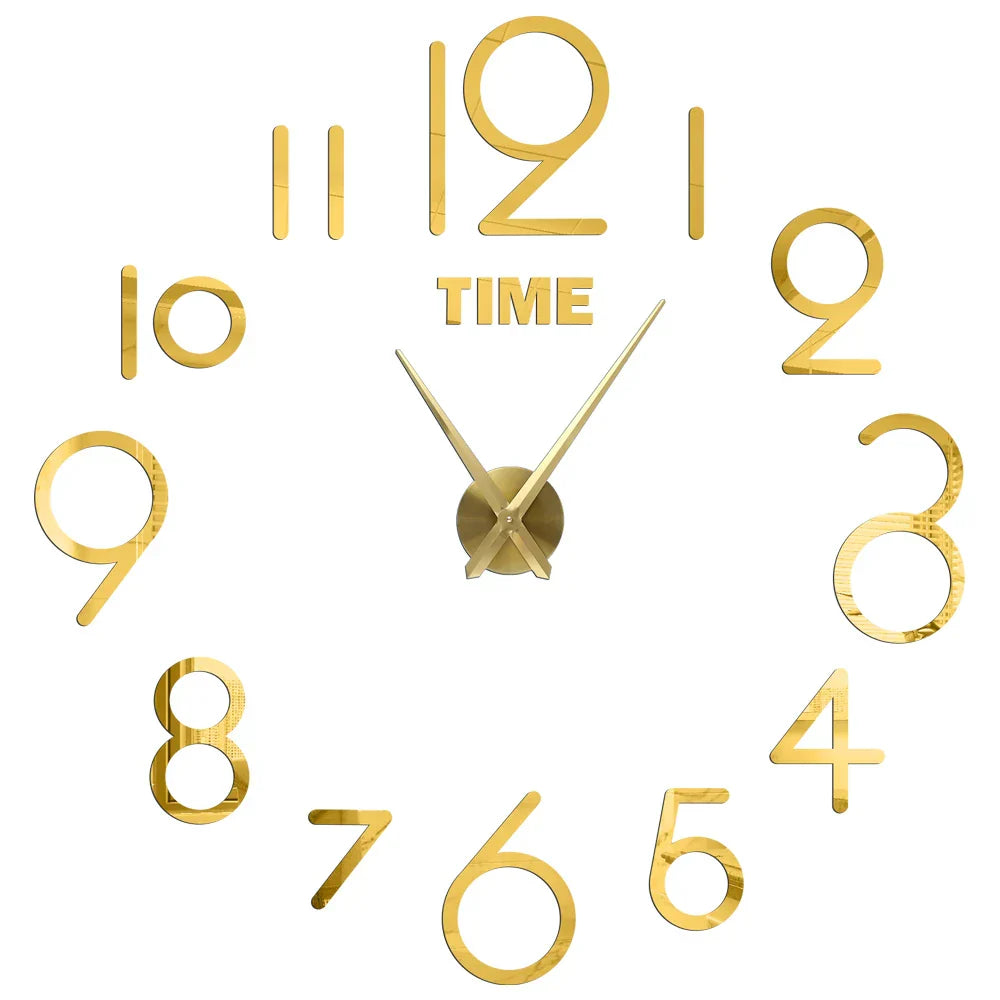 Große Wanduhr DIY 3D Selbstkleber Spiegel Acryl Wanduhr für Küche Esszimmer Wohnzimmer Kreative Wohnkultur | Karnz