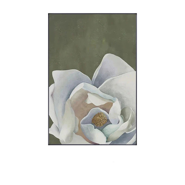 Skandinavische große florale Wandkunst feine Kunstdrucke auf Leinwand weiße Blütenblumen Poster moderne botanische Bilder für Foyer Wohnzimmer | Karnz