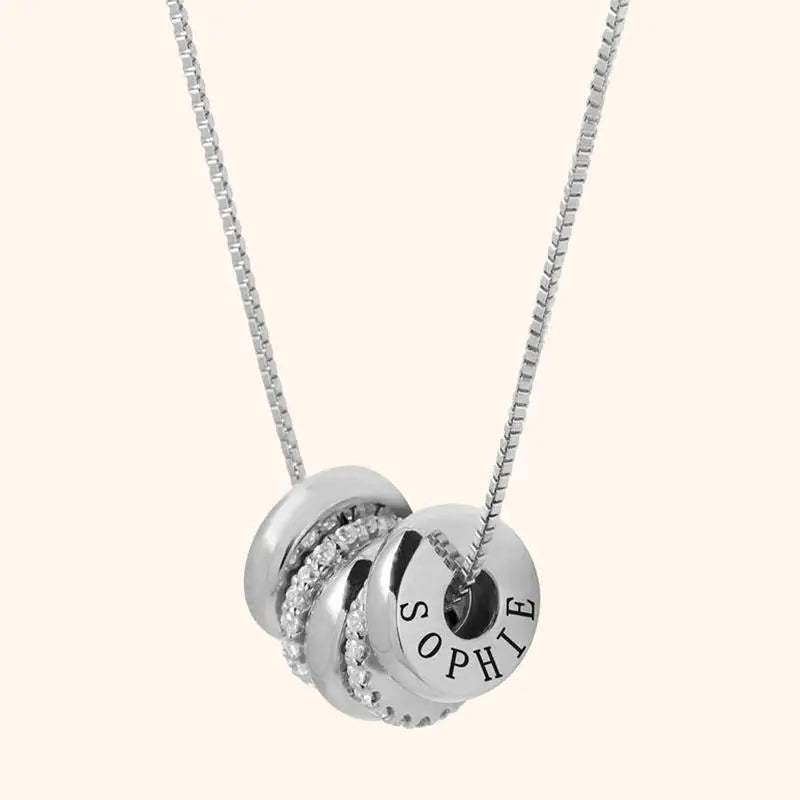 Karnz | 18k personalisierte Name zierliche Diamant Disc Halskette