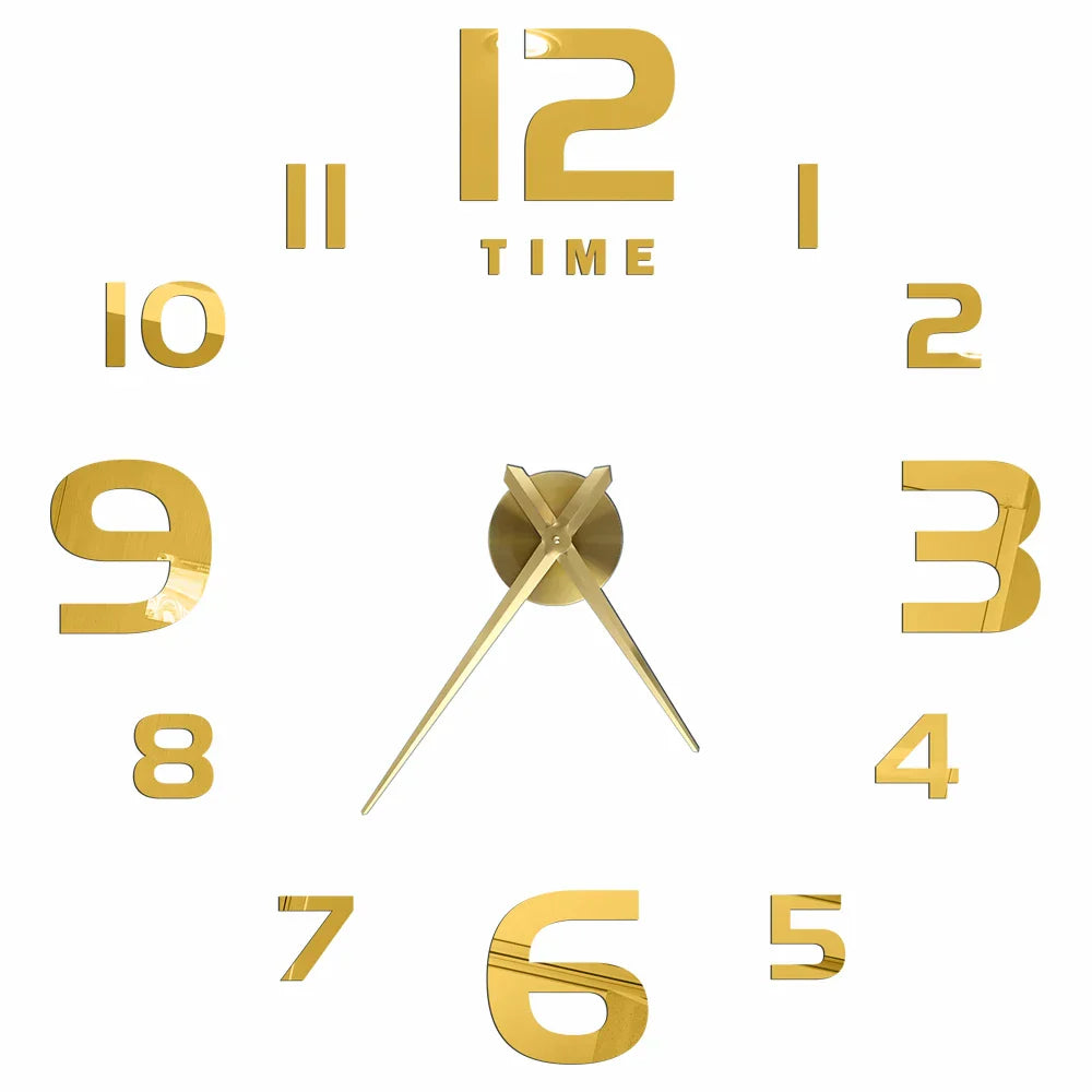 Große Wanduhr DIY 3D Selbstkleber Spiegel Acryl Wanduhr für Küche Esszimmer Wohnzimmer Kreative Wohnkultur | Karnz