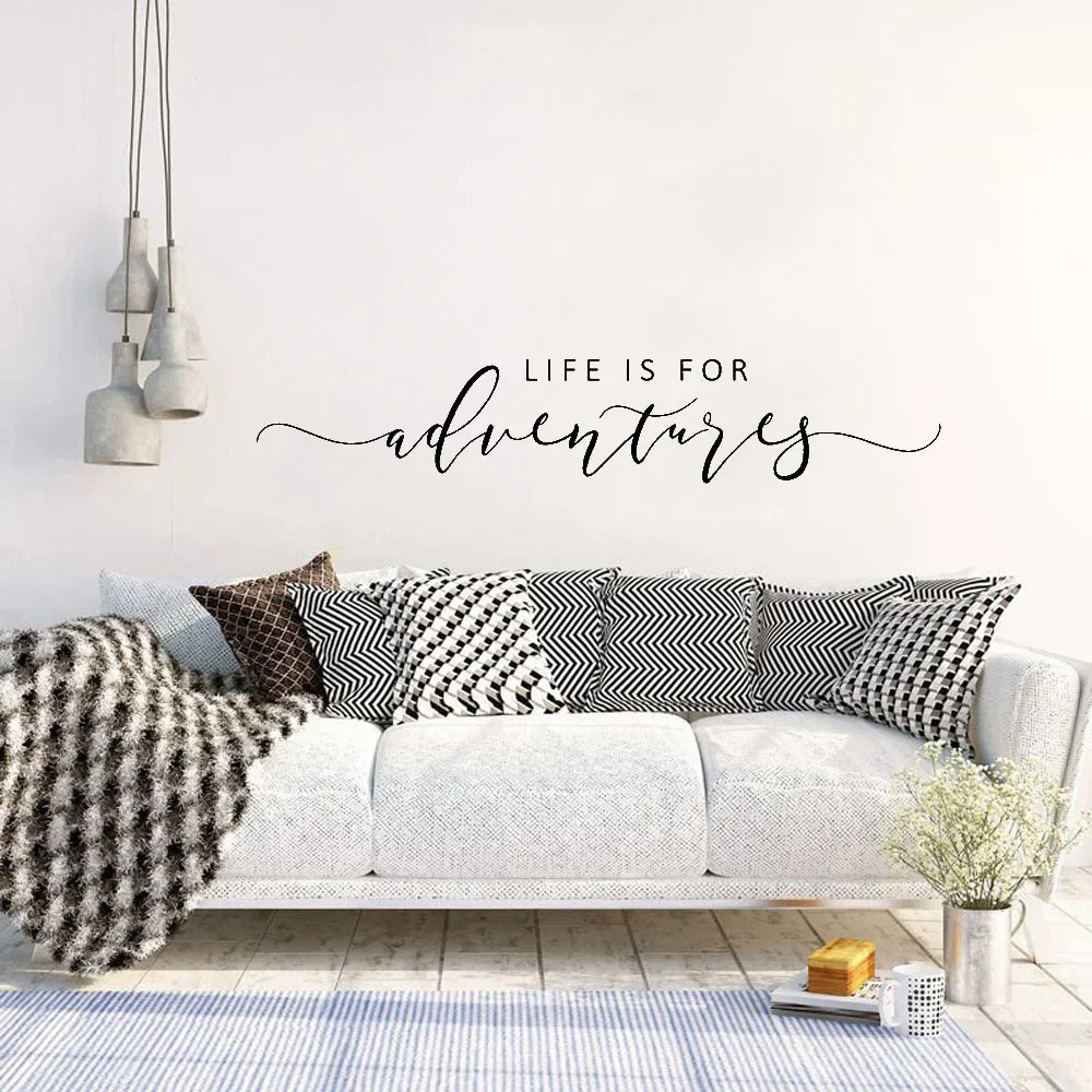 Abenteuer Zitat Wandaufkleber Abnehmbarer PVC Vinyl Wandtattoo Tägliches Mantra Dekoration Inspirierend Kreativ DIY Wohnkultur Für Wohnzimmer Schlafzimmer Arbeitszimmer | Karnz