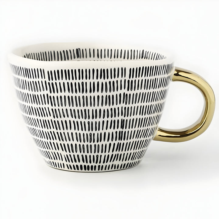 Keramikbecher mit geometrischem Design – Stilvoll und modern | Ideal für Kaffee oder Tee