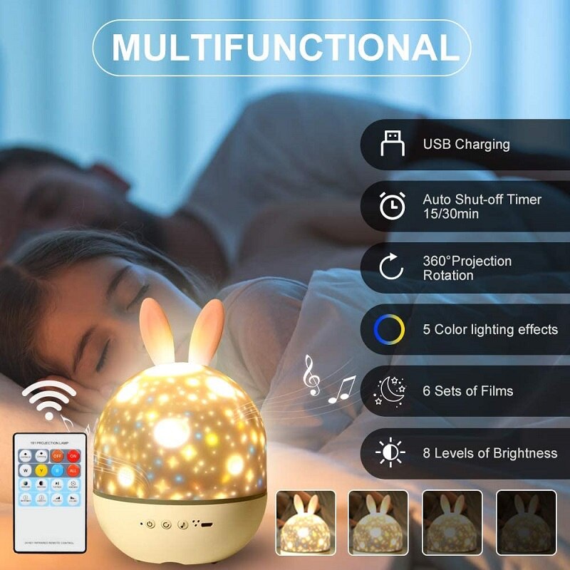LED-Universum Sterne Bunny Projektor Nachtlicht | Karnz