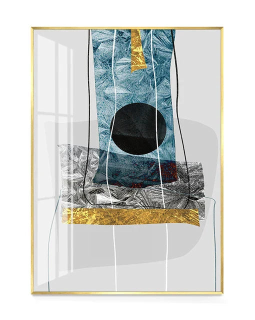 Abstrakte Minimalistische Blaue Nordische Eis Geometrische Wandkunst Fine Art Leinwanddrucke Poster Bilder Für Moderne Wohnung Wohnzimmer Kunst Dekor | Karnz