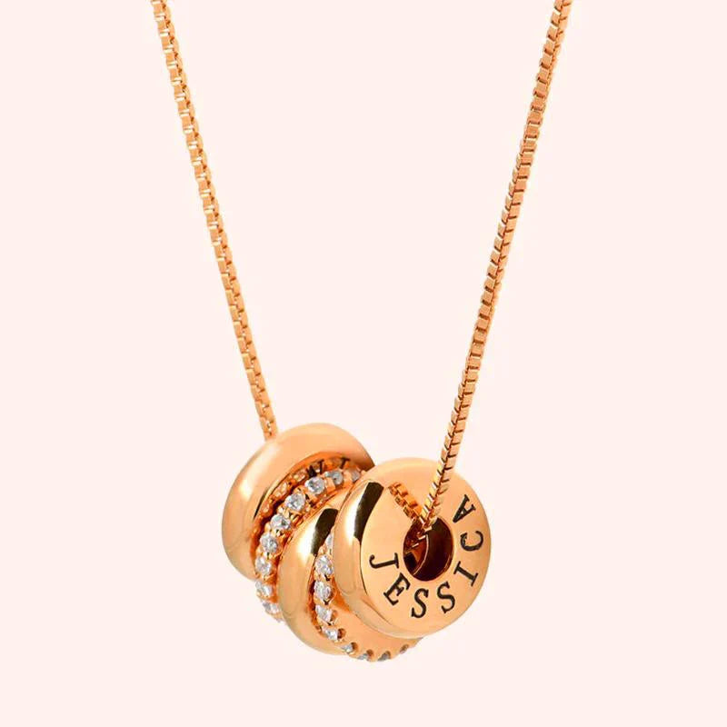 Karnz | 18k personalisierte Name zierliche Diamant Disc Halskette
