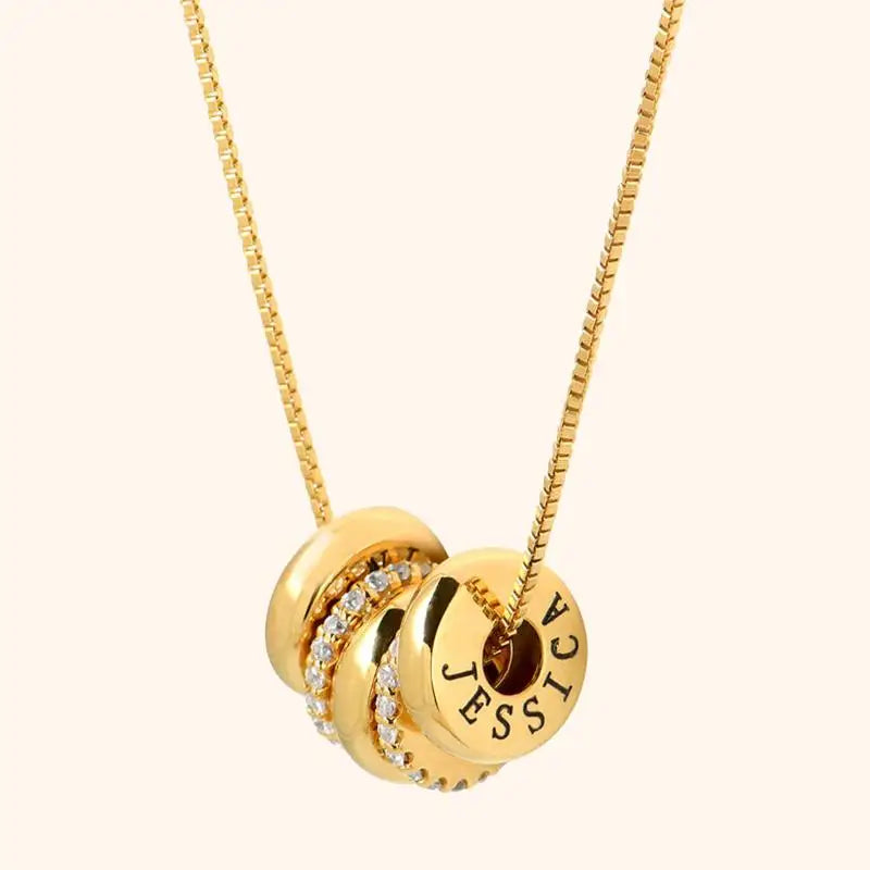 Karnz | 18k personalisierte Name zierliche Diamant Disc Halskette