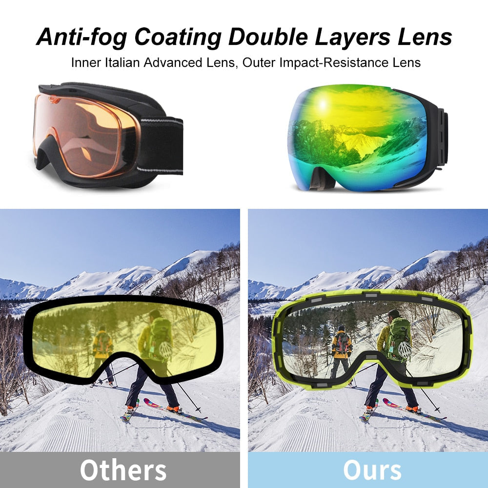 Magnetische UV-Schutz Anti-Beschlag Ski-Schutzbrille | Karnz