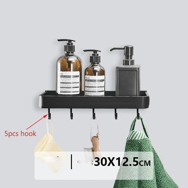 ALUMAX – Schwarzes Aluminium-Eckregal ohne Bohren Karnz