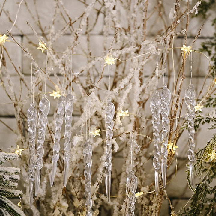 12 Stück Weihnachtsbaumdekoration Künstliche Eiszapfen | Karnz
