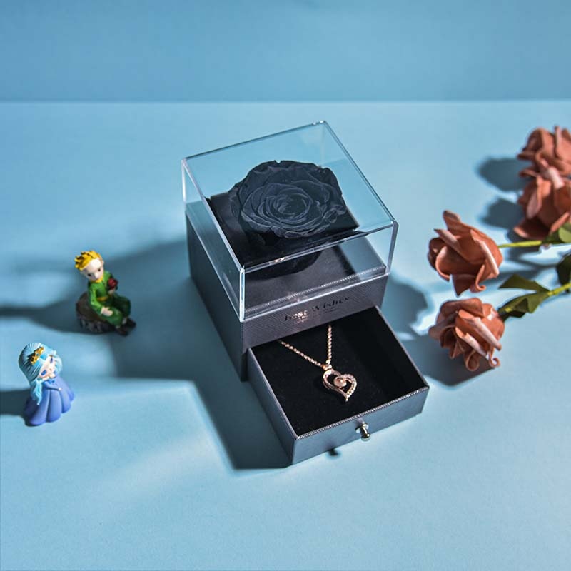 Karnz | Natürliche ewige Rose Halskette Schmuckbox