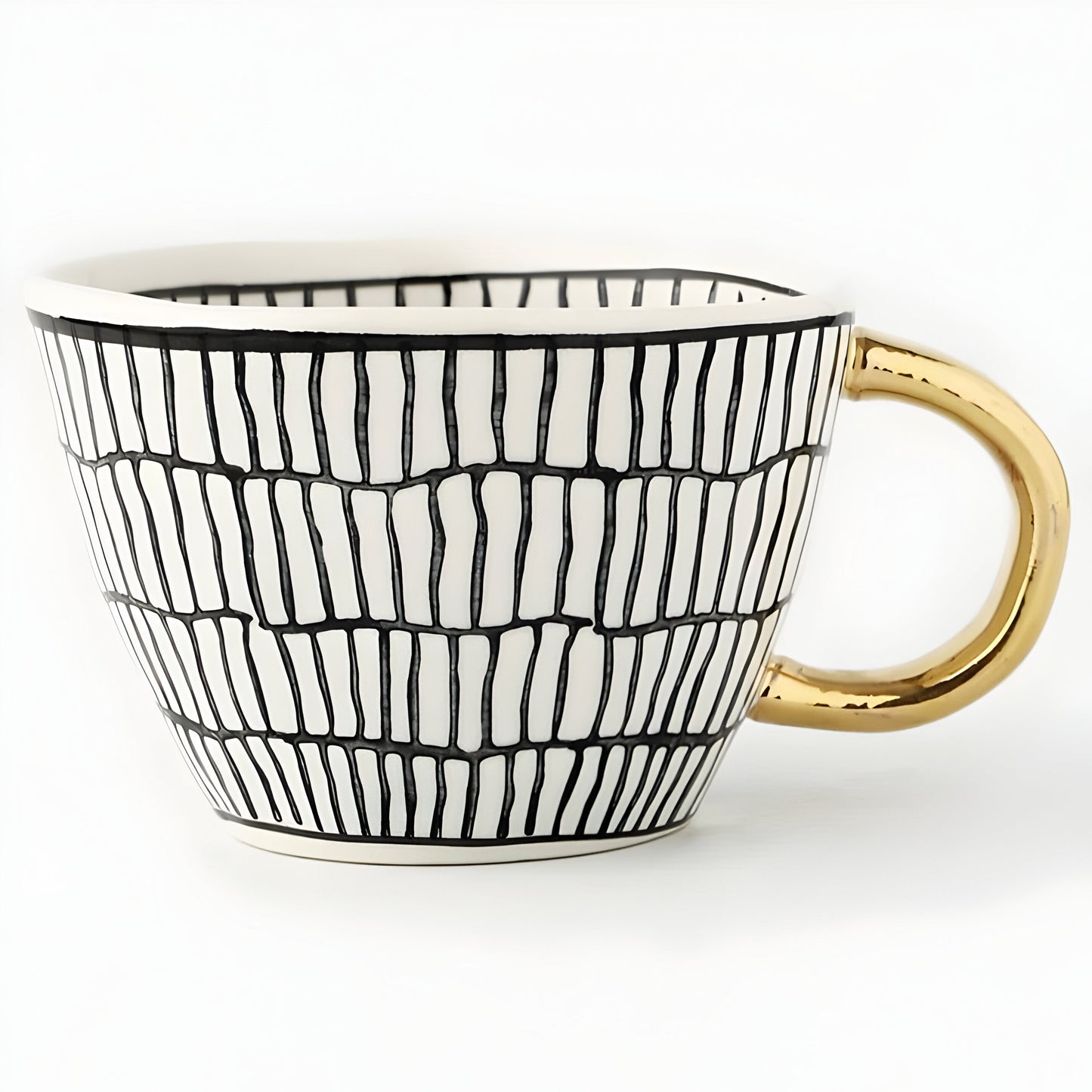 Keramikbecher mit geometrischem Design – Stilvoll und modern | Ideal für Kaffee oder Tee