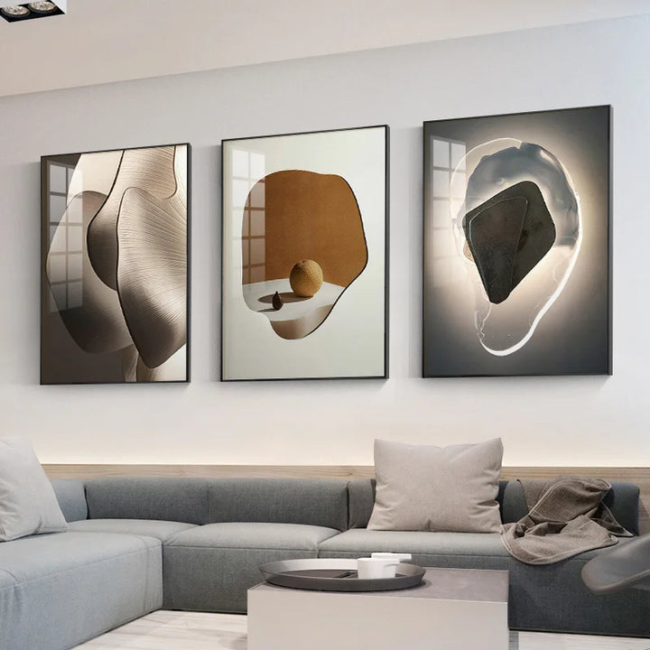 Moderne Ästhetik Abstracte Geometrie Wandkunst Feine Kunst Leinwanddrucke Bilder für luxuriöse Wohnung Wohnzimmer Esszimmer Eingang Foyer Kunst Dekor | Karnz