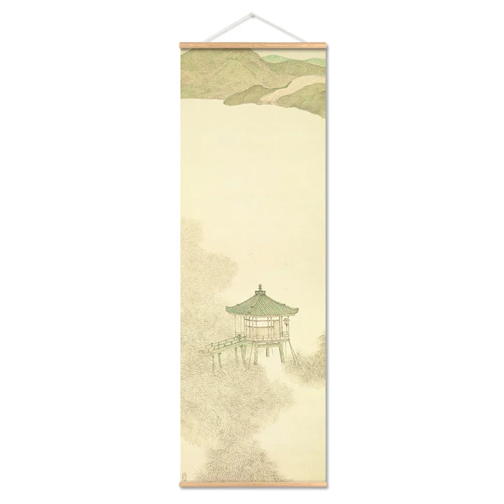 Japanische Ou-Mi Ukiyoe Scroll Druck Poster Landschaft Wandkunst Bilder Wohnzimmer Vintage Malerei Bauernhaus Wohnkultur