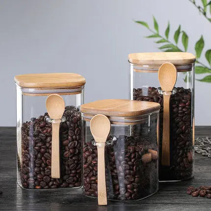 Bamboo- und Glas-3-teiliger Behältersatz Karnz