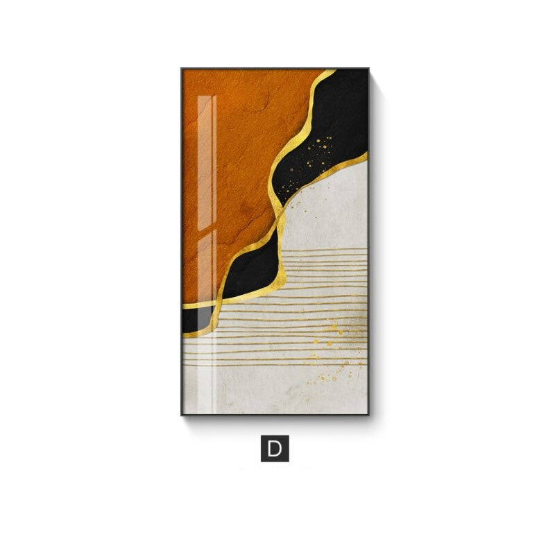 Abstrakte Goldene Regen Vertikale Format Wandkunst Fine Art Leinwanddrucke Bilder Für Eingangsbereich Empfang Wohnzimmer Kunst Dekor | Karnz