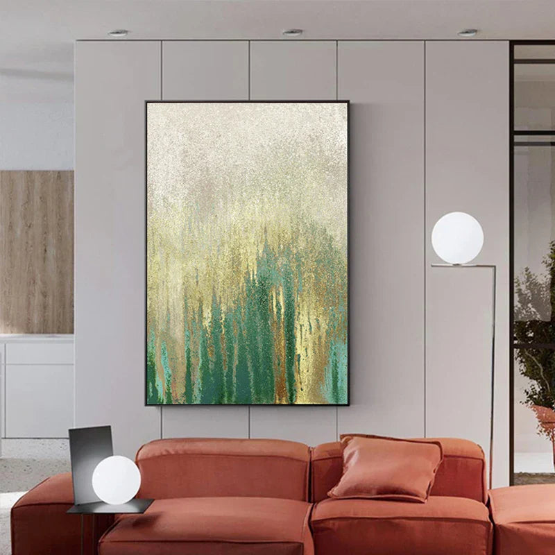 Grün Beige Goldene Abstrakte Wandkunst Feine Kunst Leinwand Drucke Bilder Für Modernes Apartment Wohnzimmer Esszimmer Kunst Dekor | Karnz