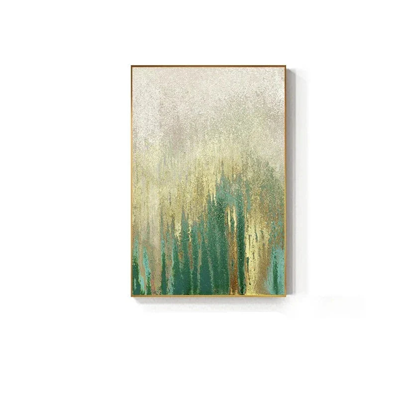 Grün Beige Goldene Abstrakte Wandkunst Feine Kunst Leinwand Drucke Bilder Für Modernes Apartment Wohnzimmer Esszimmer Kunst Dekor | Karnz