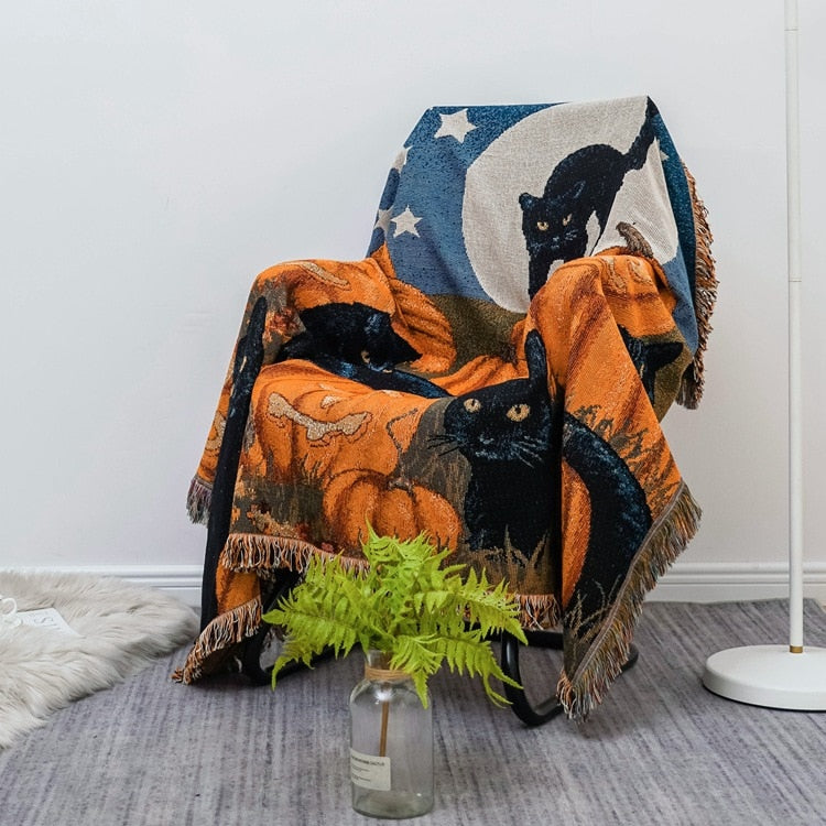 Vintage Kürbis Sofaüberwurf Decke | Karnz