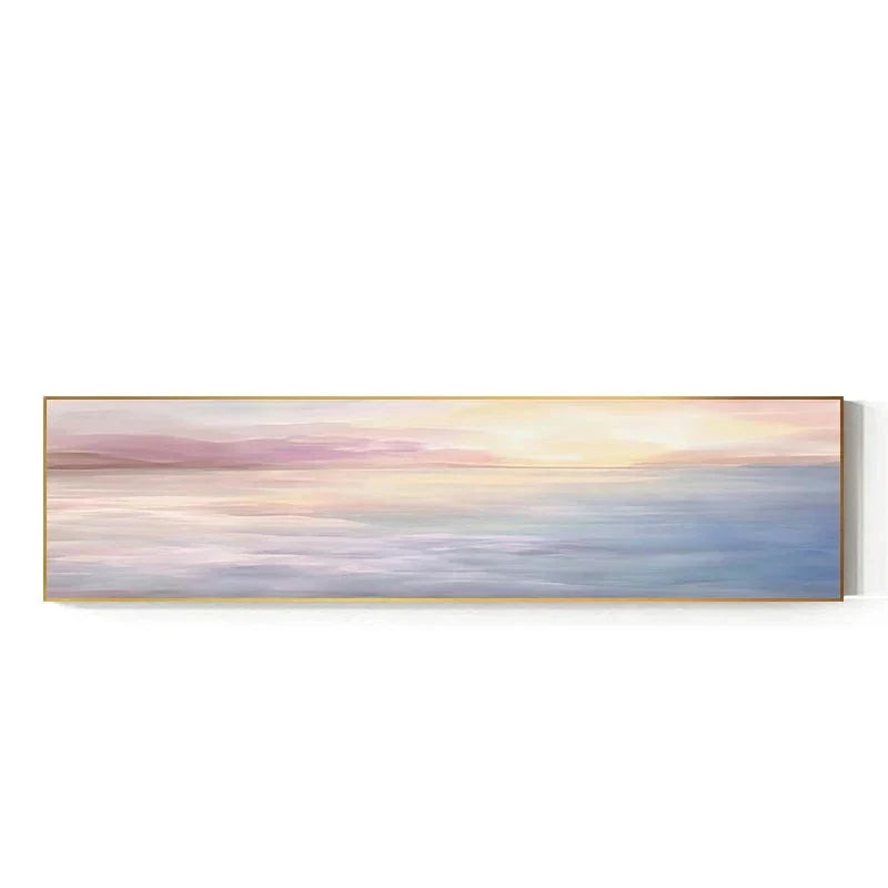 Pastellblau Rosa Lila Abstrakte Landschaft Wandkunst Feine Kunst Leinwanddrucke Breitformatbilder Für das Schlafzimmer Über dem Bett Oder Über dem Sofa | Karnz