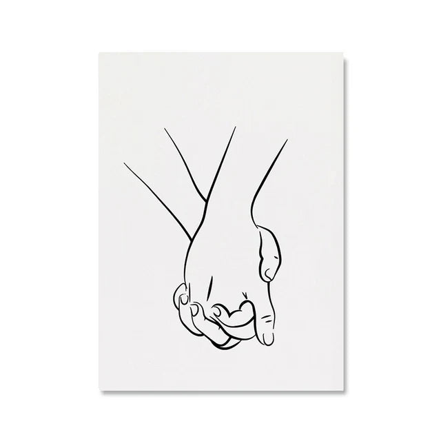 Romantische Liebhaber Minimalistische Figur Kunst Linienkunst Wandkunst Feine Kunst Leinwanddrucke Bilder Für Schlafzimmer Wohnzimmer Bürodekoration | Karnz