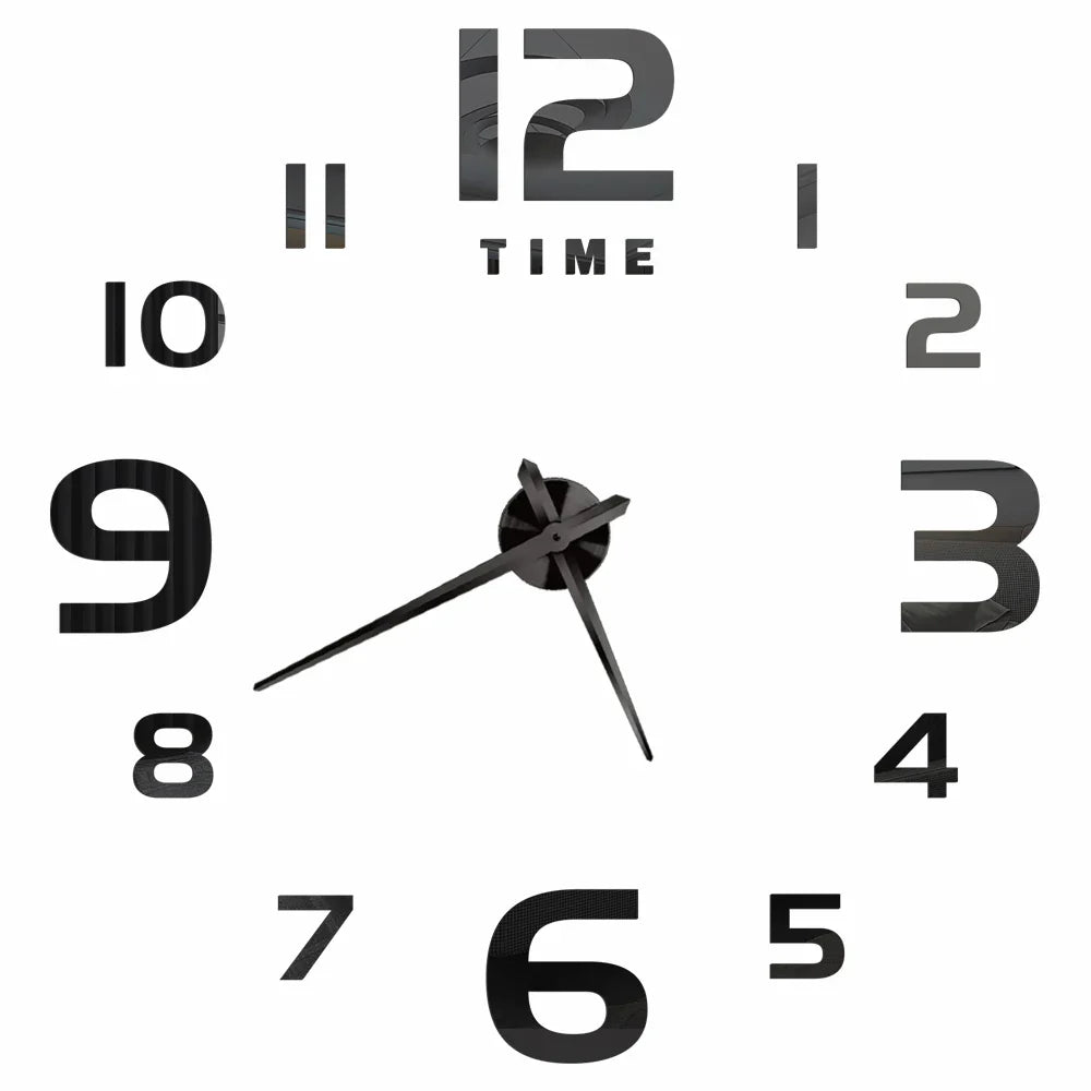 Große Wanduhr DIY 3D Selbstkleber Spiegel Acryl Wanduhr für Küche Esszimmer Wohnzimmer Kreative Wohnkultur | Karnz