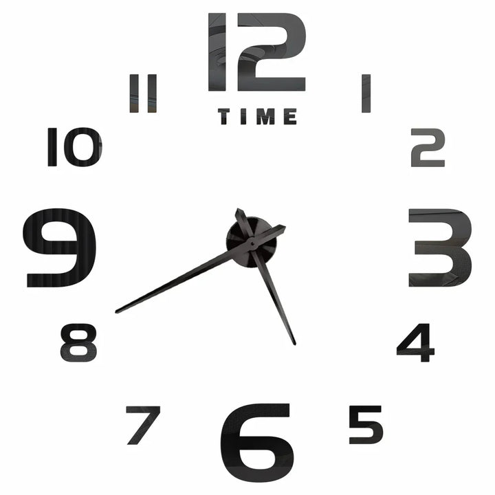 Große Wanduhr DIY 3D Selbstkleber Spiegel Acryl Wanduhr für Küche Esszimmer Wohnzimmer Kreative Wohnkultur | Karnz
