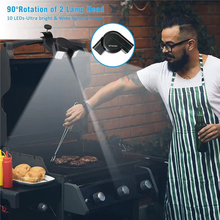 GrillLume LED-Grilllampe | 360° drehbar | Hitzebeständig & superhell | Für Grillen & Outdoor